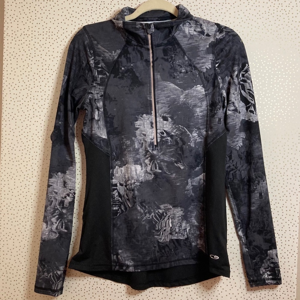 C9 Champion Dark Floral Athletic Sweater 1/2 Zip